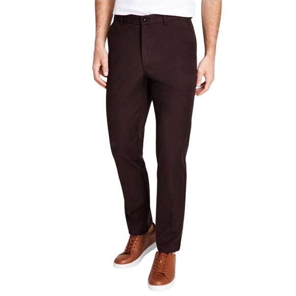 Michael Kors Men's Blackberry Wine Cotton Stretch Major Dress Pants Size W33 L32 - Picture 1 of 5